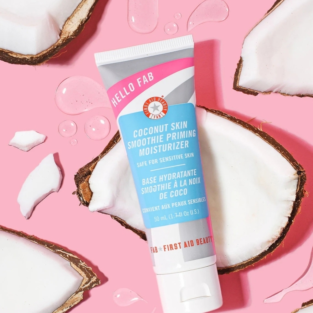 First Aid Beauty Hello FAB Coconut Skin Moisturizer - Pink and White